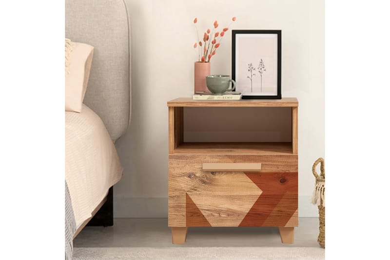 Leva Nattbord 45x40 cm Brun - Hanah Home - Møbler - Bord - Avlastningsbord - Sengebord & nattbord