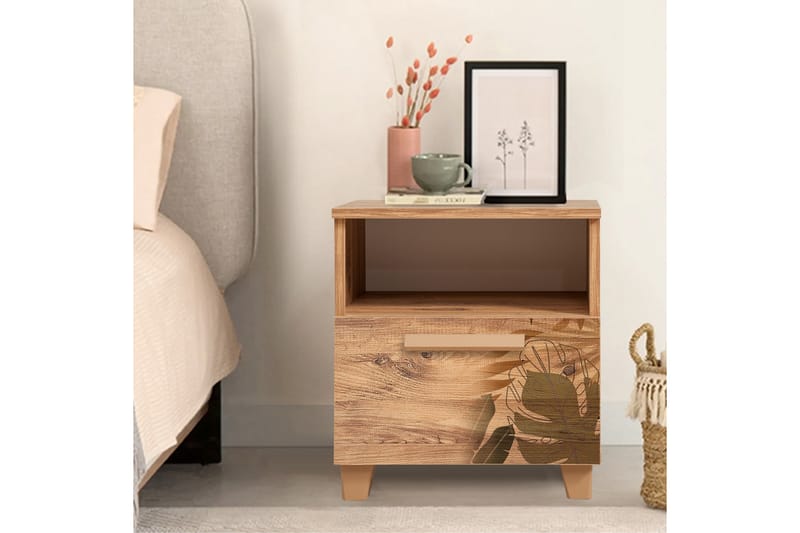 Leva Nattbord 45x40 cm Brun - Hanah Home - Møbler - Bord - Avlastningsbord - Sengebord & nattbord