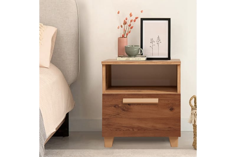 Leva Nattbord 45x40 cm Brun - Hanah Home - Møbler - Bord - Avlastningsbord - Sengebord & nattbord