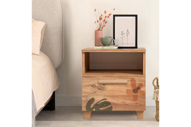 Leva Nattbord 45x40 cm Brun - Hanah Home - Møbler - Bord - Avlastningsbord - Sengebord & nattbord