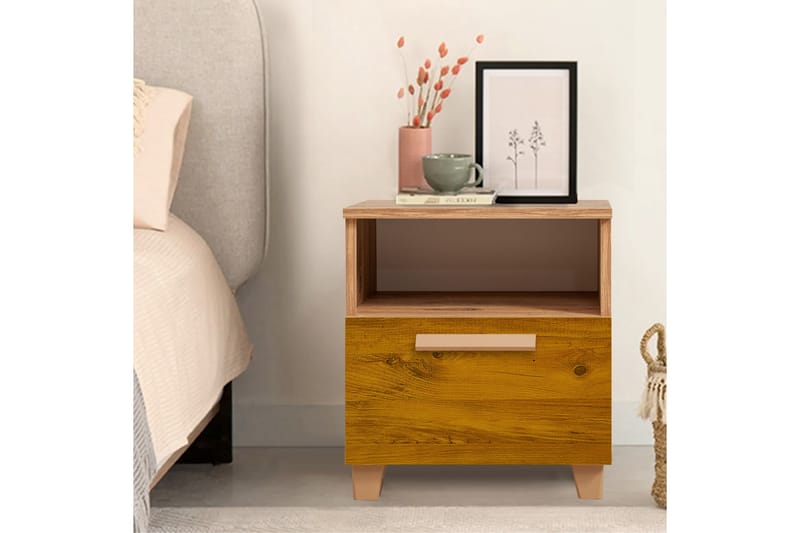 Leva Nattbord 45x40 cm Brun - Hanah Home - Møbler - Bord - Avlastningsbord - Sengebord & nattbord