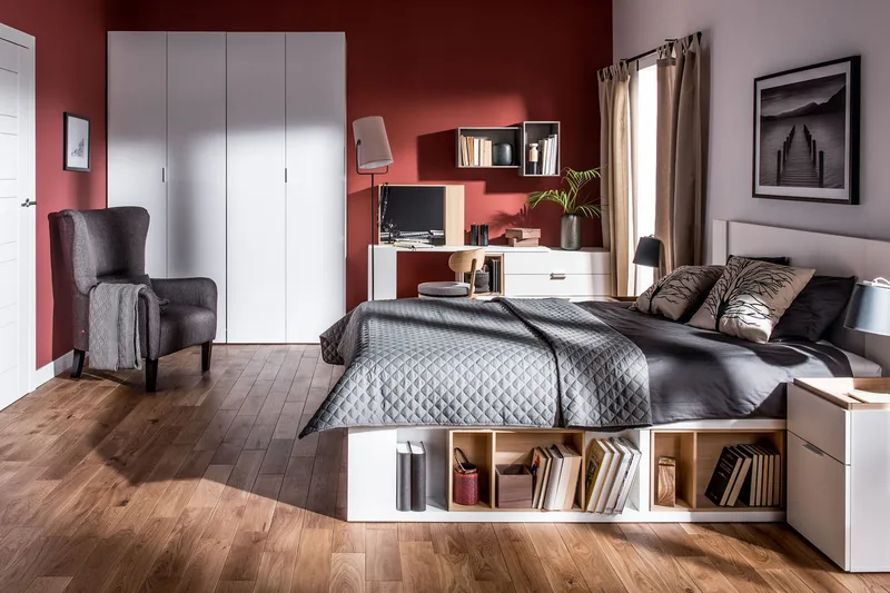 4You Nattbord 41 cm med Oppbevaring Hvit/Natur - VOX - Møbler - Bord - Avlastningsbord - Sengebord & nattbord