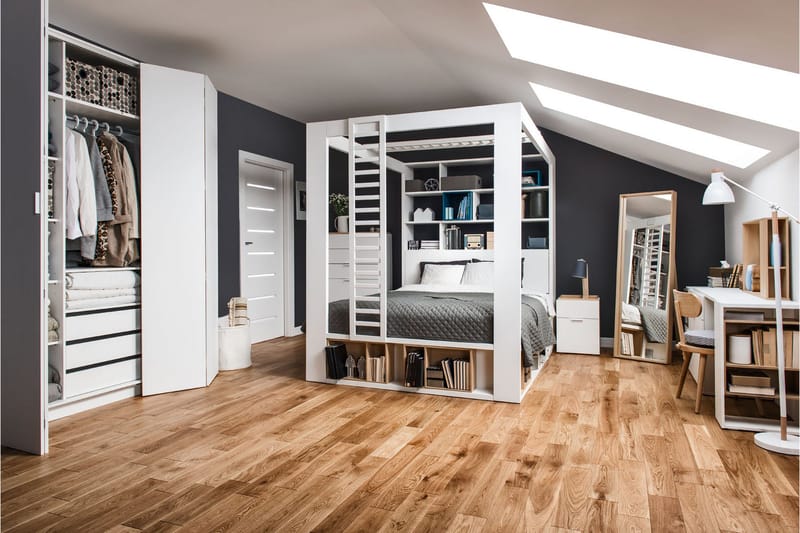 4You Nattbord 41 cm med Oppbevaring Hvit/Natur - VOX - Møbler - Bord - Avlastningsbord - Sengebord & nattbord