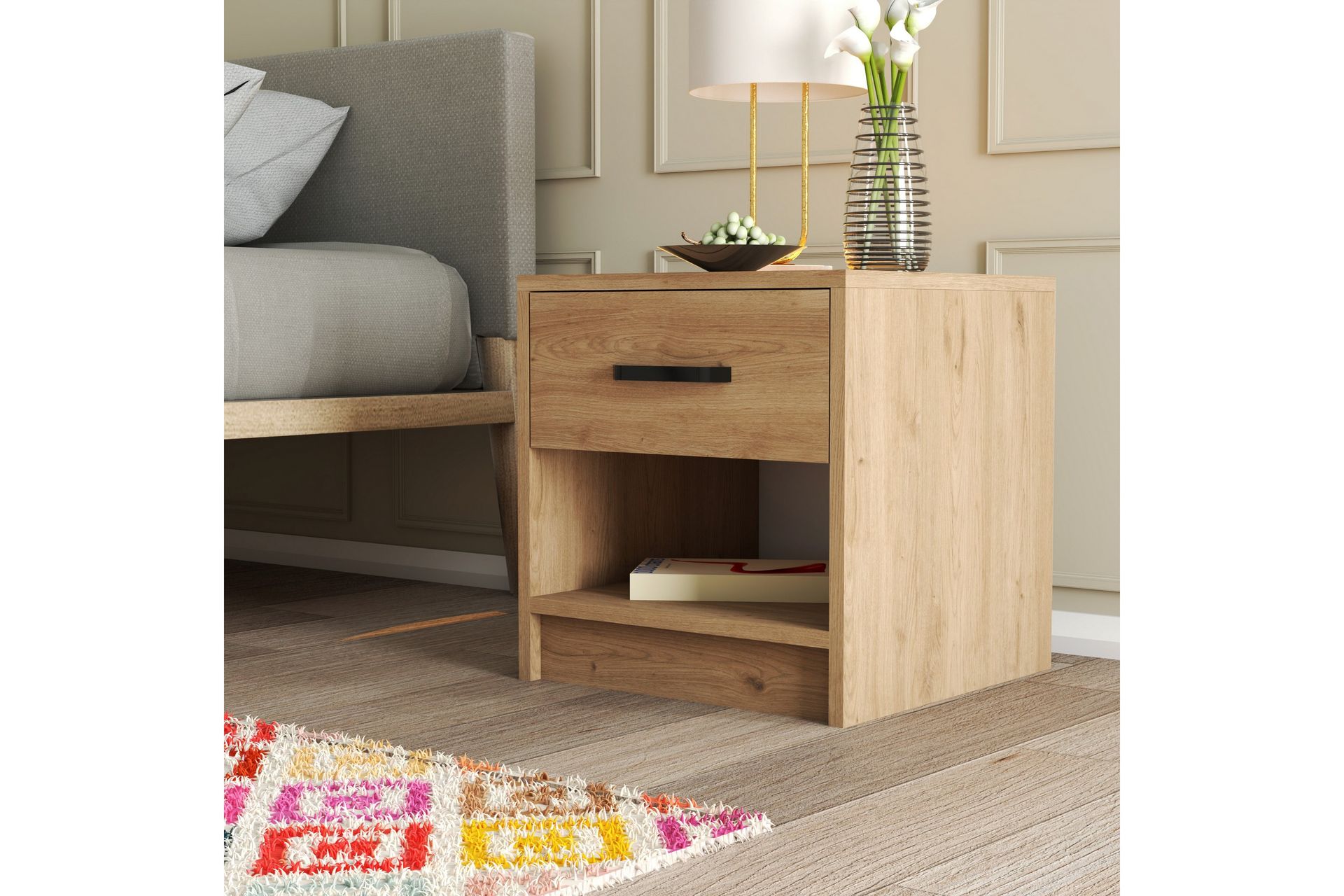Abbekerk Nattbord 52 cm - Natur - Møbler - Bord - Avlastningsbord - Sengebord & nattbord