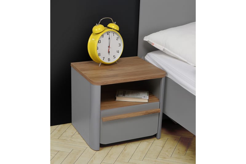 Ahmetbay Nattbord 41x49 cm - Grå/Brun - Møbler - Bord - Avlastningsbord - Sengebord & nattbord