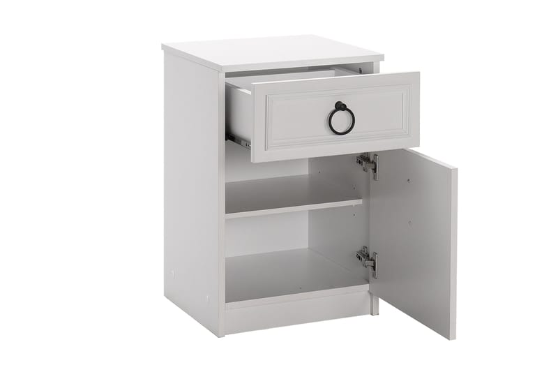 Ajra Nattbord 40x38 cm Hvit - Hanah Home - Møbler - Bord - Avlastningsbord - Sengebord & nattbord