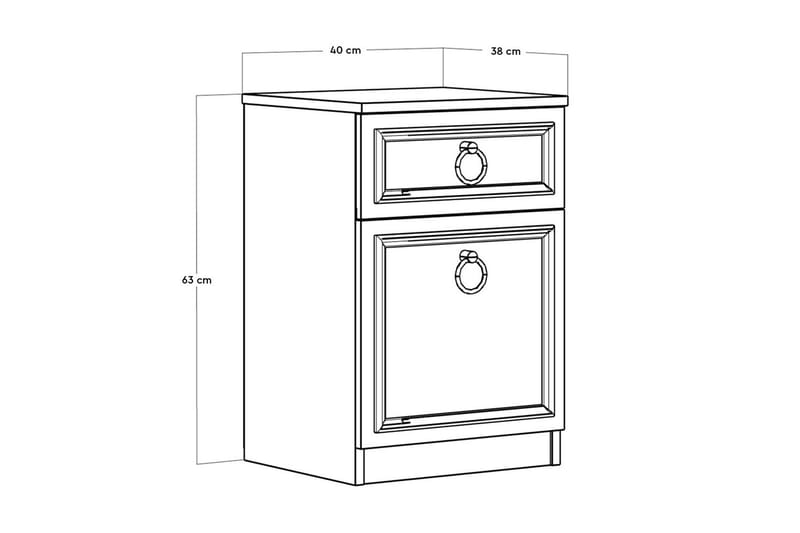 Ajra Nattbord 40x38 cm Hvit - Hanah Home - Møbler - Bord - Avlastningsbord - Sengebord & nattbord