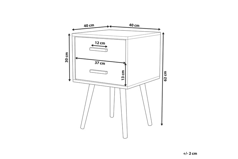 ALABAMA Nattbord 40 cm - Svart - Sengebord & nattbord