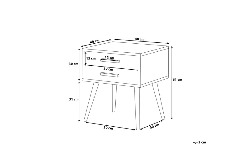 Alabama Nattbord 40 cm - Møbler - Bord - Avlastningsbord - Sengebord & nattbord