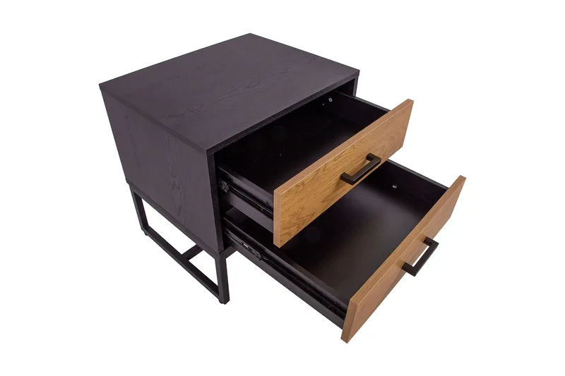 Amsterdam Nattbord Eik/Svart - Møbler - Bord - Avlastningsbord - Sengebord & nattbord