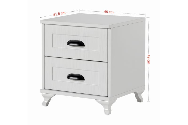 Andifli Nattbord 45x49 cm - Hvit - Møbler - Bord - Avlastningsbord - Sengebord & nattbord