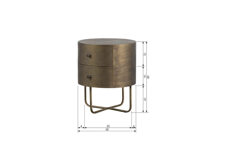 Astranna Nattbord 39 cm - Antikk Messing - Møbler - Bord - Avlastningsbord - Sengebord & nattbord