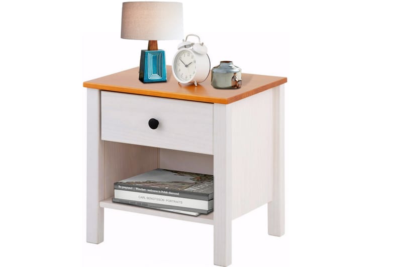 Barleduc Nattbord 43 cm - Hvit/Gul - Møbler - Bord - Avlastningsbord - Sengebord & nattbord