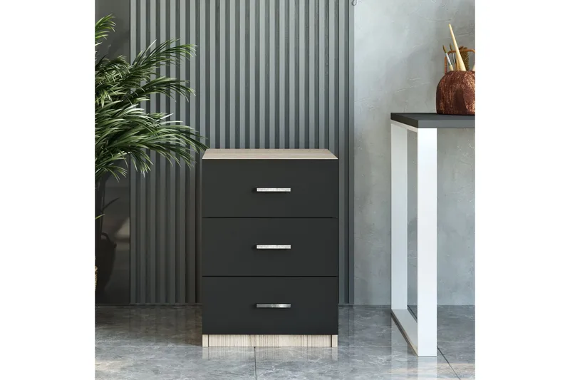 Barrock Nattbord 45 cm - Natur/Svart - Møbler - Bord - Avlastningsbord - Sengebord & nattbord