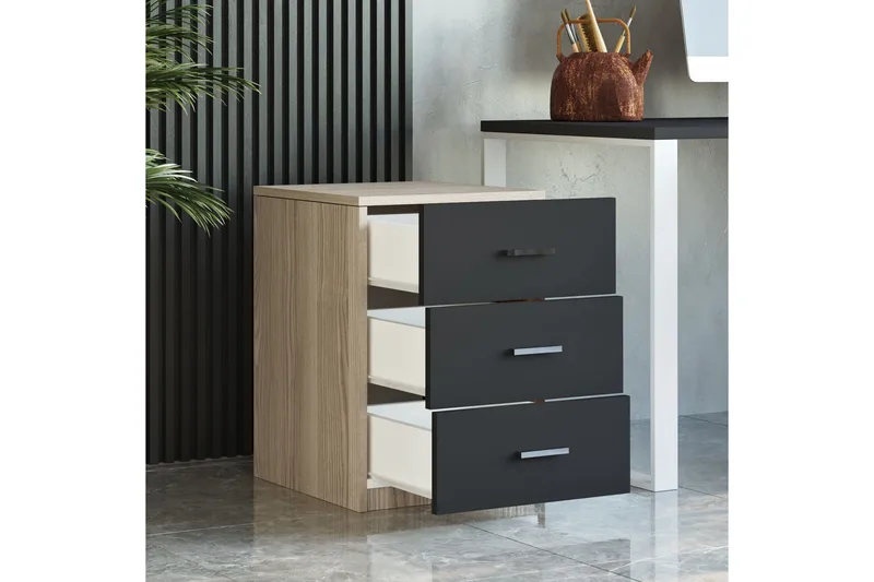 Barrock Nattbord 45 cm - Natur/Svart - Møbler - Bord - Avlastningsbord - Sengebord & nattbord