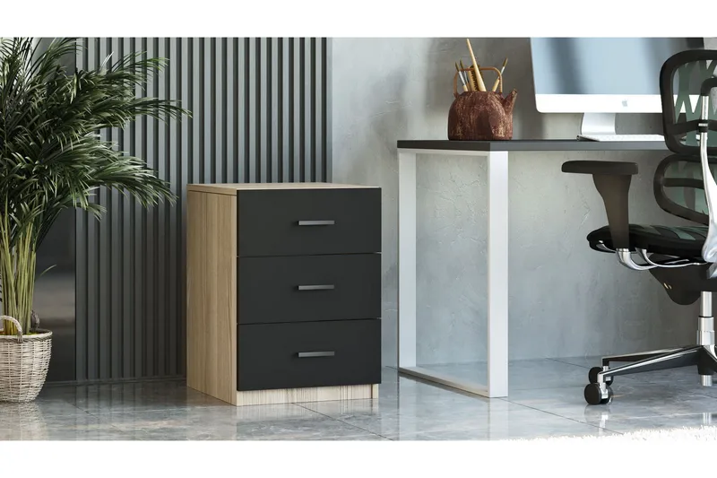 Barrock Nattbord 45 cm - Natur/Svart - Møbler - Bord - Avlastningsbord - Sengebord & nattbord