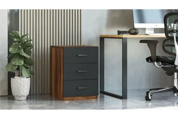 Barrock Nattbord 45 cm - Teak/Antrasitt - Møbler - Bord - Avlastningsbord - Sengebord & nattbord