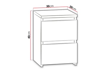 Basildon Nattbord 30 cm med Oppbevaring 2 Skuffer - Svart - Møbler - Bord - Avlastningsbord - Sengebord & nattbord