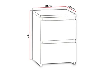 Basildon Nattbord 30 cm med Oppbevaring 2 Skuffer - Svart - Møbler - Bord - Avlastningsbord - Sengebord & nattbord