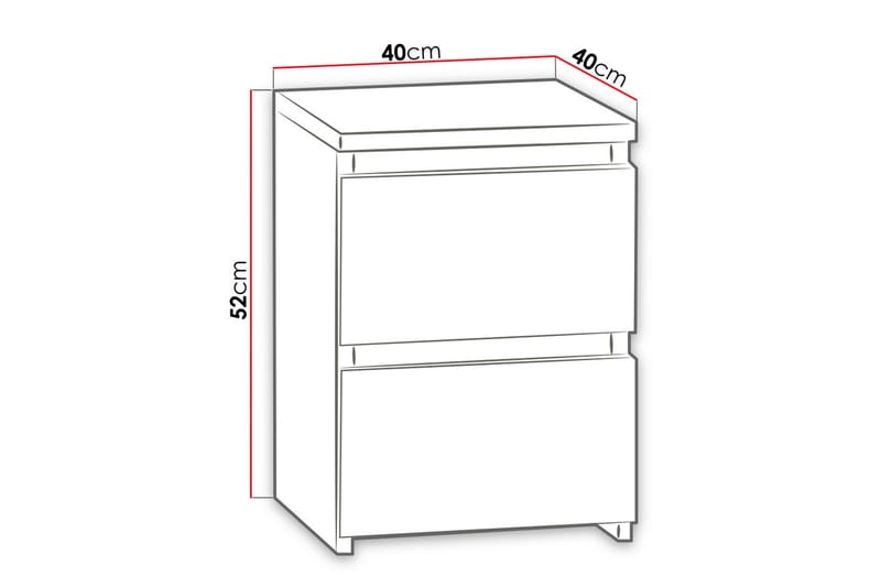 Basildon Nattbord 40 cm med Oppbevaring 2 Skuffer - Hvit - Møbler - Bord - Avlastningsbord - Sengebord & nattbord