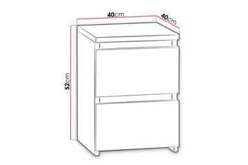 Basildon Nattbord 40 cm med Oppbevaring 2 Skuffer - Hvit - Møbler - Bord - Avlastningsbord - Sengebord & nattbord