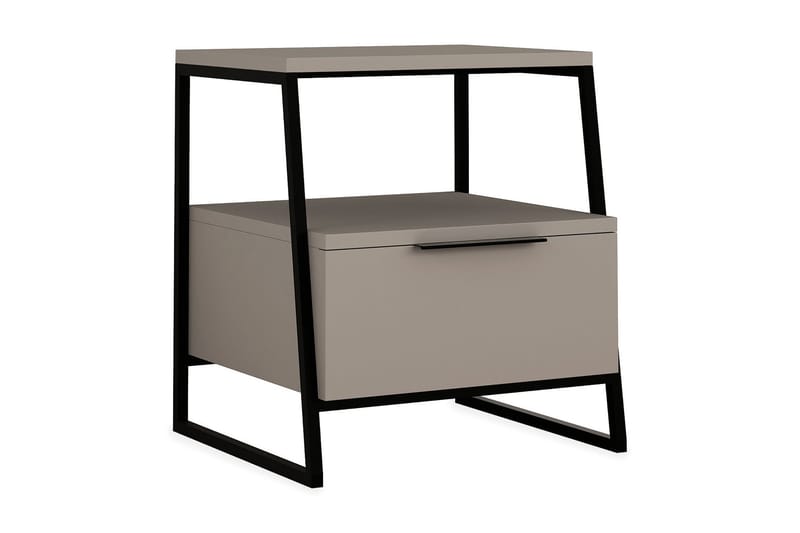 Bodsjö Nattbord 45 cm med Oppbevaring Hylle+ Luke - Grå - Møbler - Bord - Avlastningsbord - Sengebord & nattbord
