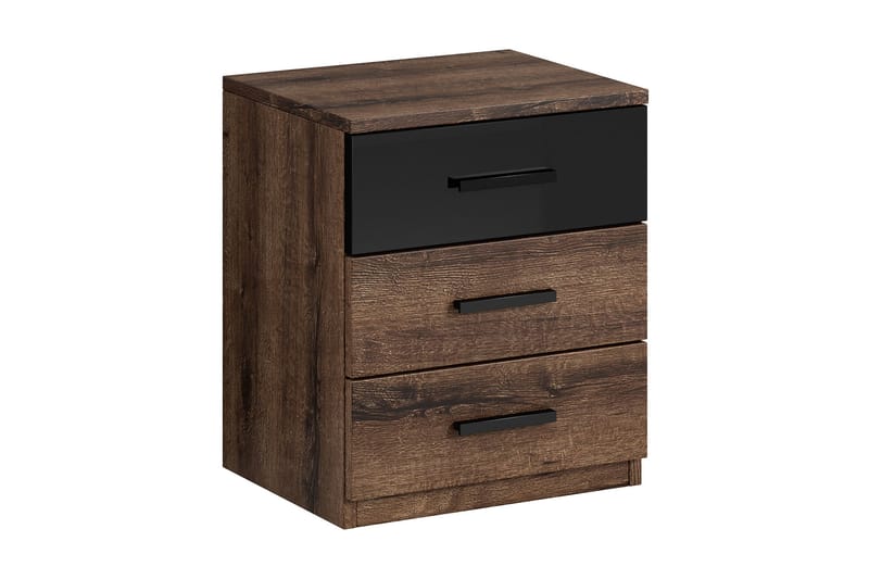Bovera Nattbord 41x46 cm - Teak/Svart - Møbler - Bord - Avlastningsbord - Sengebord & nattbord