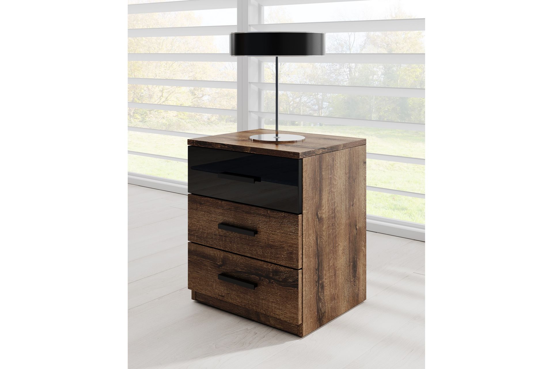Bovera Nattbord 41x46 cm - Teak/Svart - Møbler - Bord - Avlastningsbord - Sengebord & nattbord