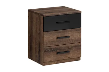 Bovera Nattbord 41x46 cm - Teak/Svart - Møbler - Bord - Avlastningsbord - Sengebord & nattbord