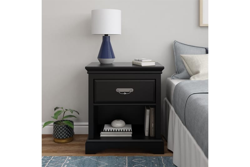 Bristol Nattbord 60x42 cm Svart - Dorel Home - Møbler - Bord - Avlastningsbord - Sengebord & nattbord