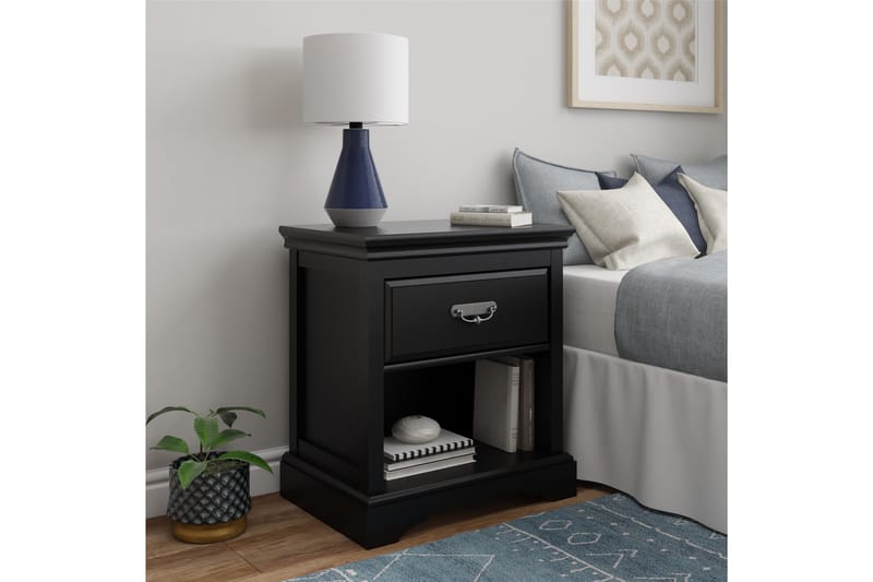 Bristol Nattbord 60x42 cm Svart - Dorel Home - Møbler - Bord - Avlastningsbord - Sengebord & nattbord