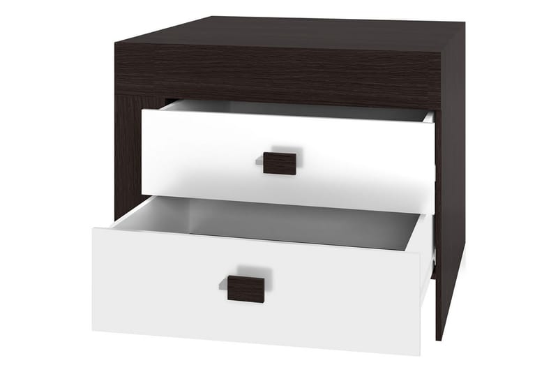 Cezara Nattbord 50 cm Venstre med Oppbevaring 2 Skuffer - Beige/Grå - Møbler - Bord - Avlastningsbord - Sengebord & nattbord