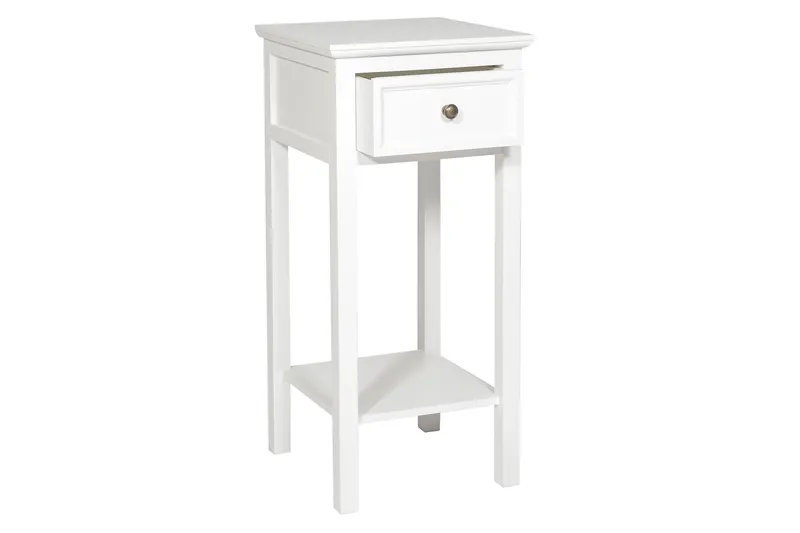 Cleana Nattbord 75 cm med Oppbevaring Skuff - Hvit - Møbler - Bord - Avlastningsbord - Sengebord & nattbord