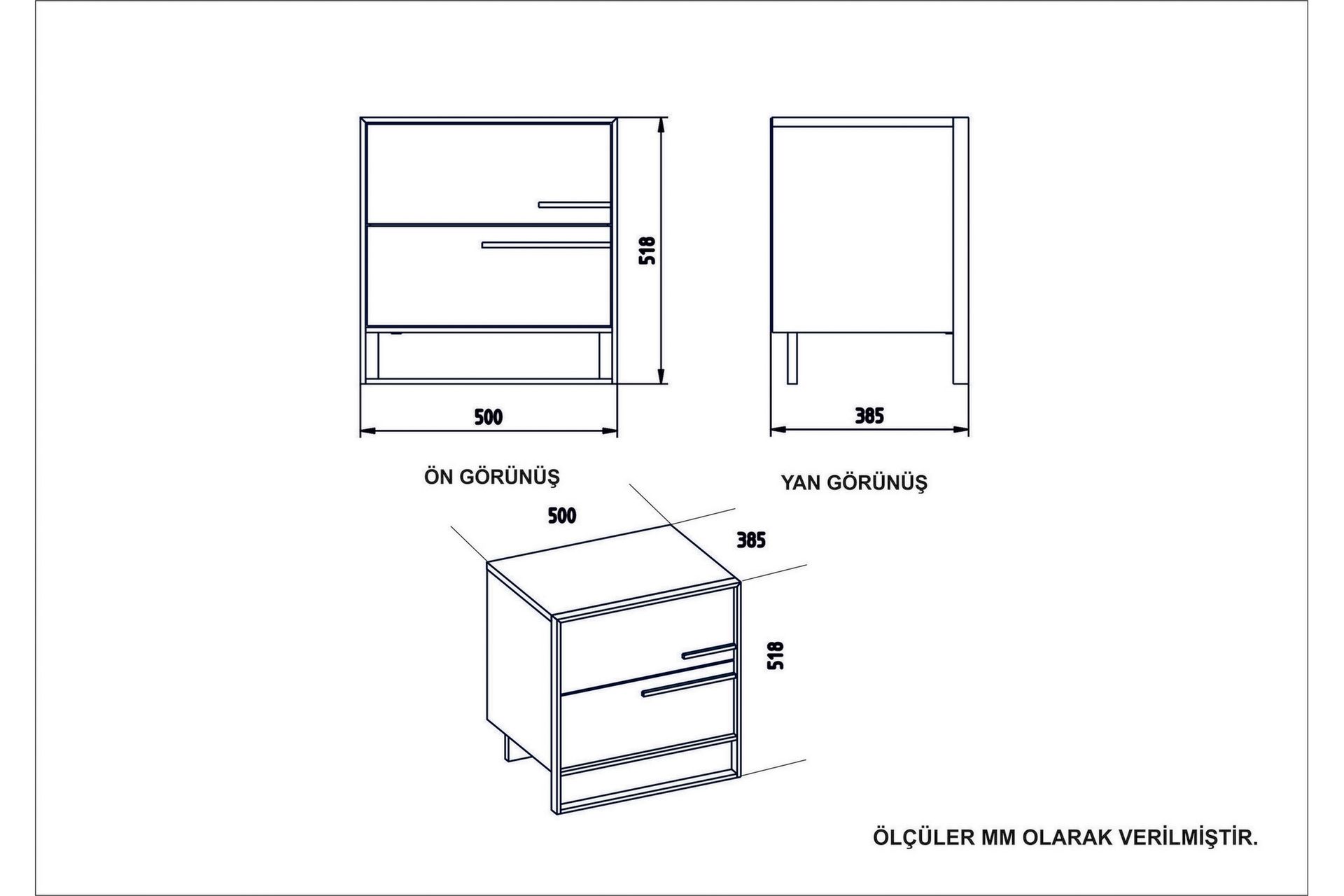 Cofield Nattbord 50 cm - Gull|Svart - Møbler - Bord - Avlastningsbord - Sengebord & nattbord
