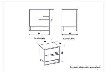 Cofield Nattbord 50 cm - Gull|Svart - Møbler - Bord - Avlastningsbord - Sengebord & nattbord