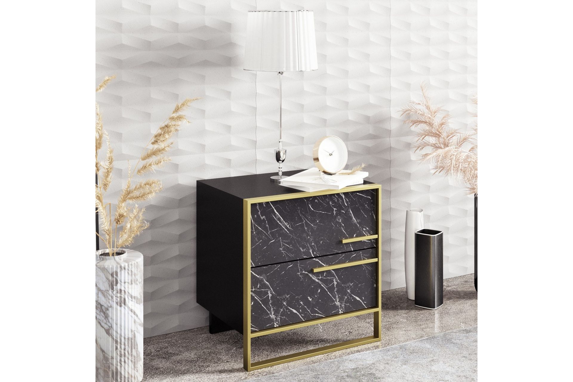 Cofield Nattbord 50 cm - Gull|Svart - Møbler - Bord - Avlastningsbord - Sengebord & nattbord