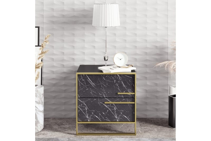 Cofield Nattbord 50 cm - Gull|Svart - Møbler - Bord - Avlastningsbord - Sengebord & nattbord