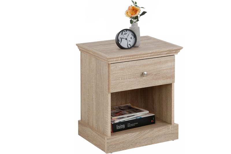 Dareia Nattbord 45 cm med Oppbevaring Skuff + Hylle - Brun - Møbler - Bord - Avlastningsbord - Sengebord & nattbord