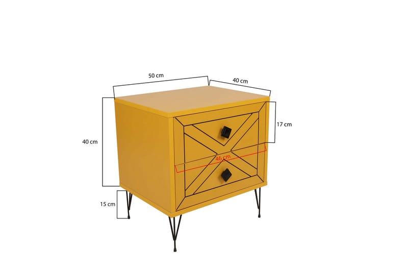 Dasina Nattbord 50 cm - Gul - Møbler - Bord - Avlastningsbord - Sengebord & nattbord