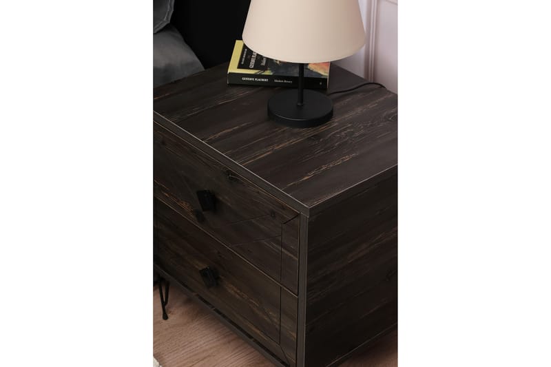 Dasina Nattbord 50 cm - Mørkebrun - Sengebord & nattbord