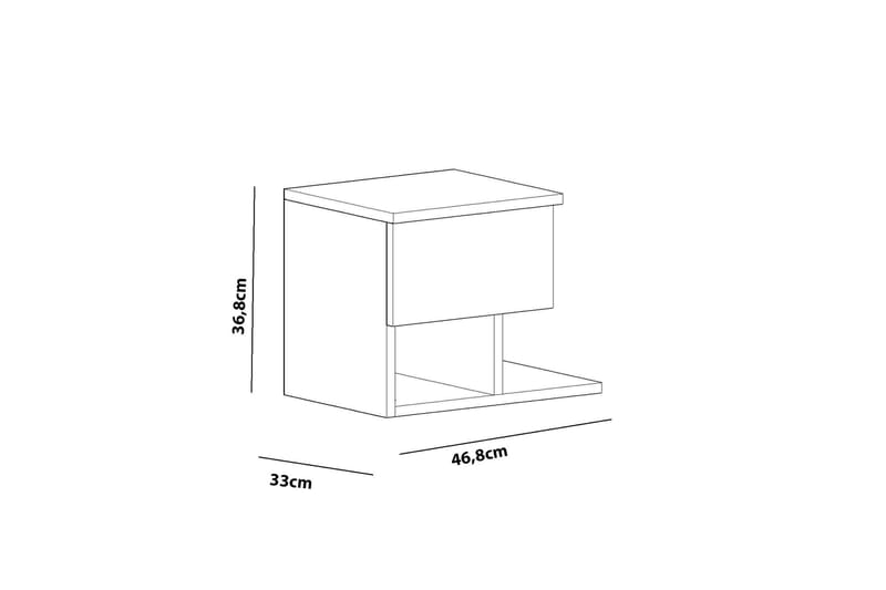 Decorotika Nattbord 46 cm med Oppbevaring Skuff + Hyller - Hvit - Møbler - Bord - Avlastningsbord - Sengebord & nattbord