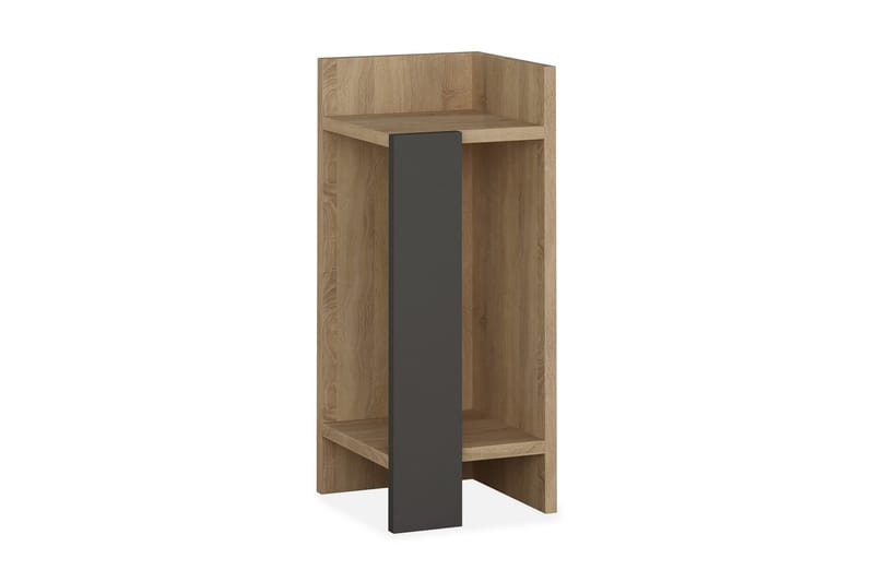 Decorta Nattbord 27 cm med Oppbevaring Hyller + Luker Høyre - Brun/Grå - Møbler - Bord - Avlastningsbord - Sengebord & nattbord