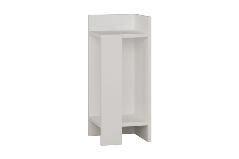 Decorta Nattbord 27 cm med Oppbevaring Hyller + Luker - Hvit - Møbler - Bord - Avlastningsbord - Sengebord & nattbord