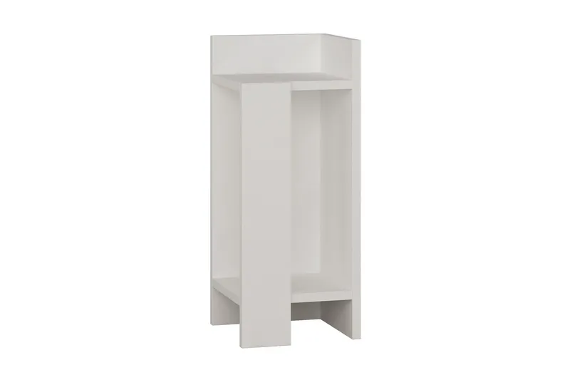 Decorta Nattbord 27 cm med Oppbevaring Hyller + Luker - Hvit - Møbler - Bord - Avlastningsbord - Sengebord & nattbord