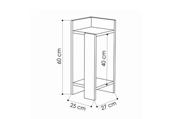 Decorta Nattbord 27 cm med Oppbevaring Hyller + Luker - Hvit - Møbler - Bord - Avlastningsbord - Sengebord & nattbord