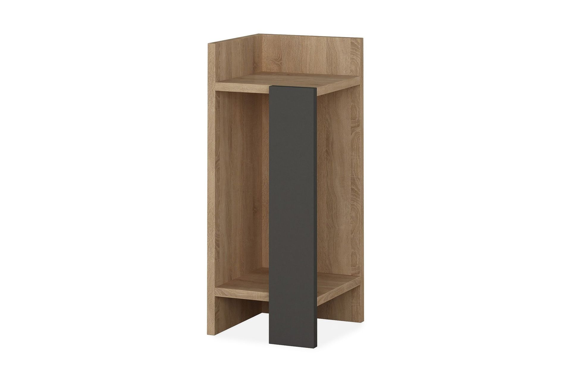 Decorta Nattbord 27 cm med Oppbevaring Hyller Venstre - Grå/Brun