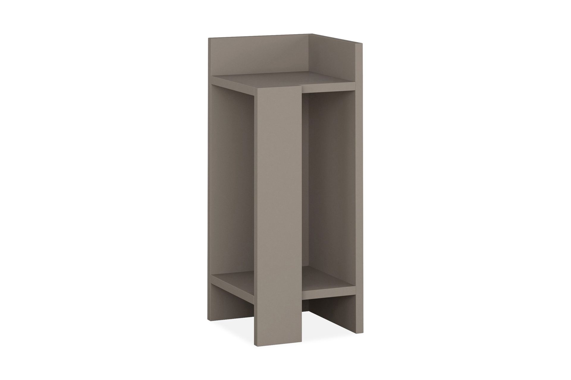 Decorta Nattbord 27 cm med Oppbevaring Hyllor + Luker Høyre - Brun