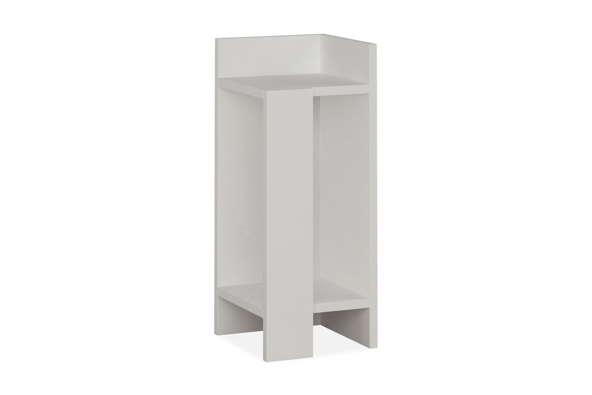Decorta Nattbord 27 cm med Oppbevaring Hyllor + Luker Høyre - Hvit