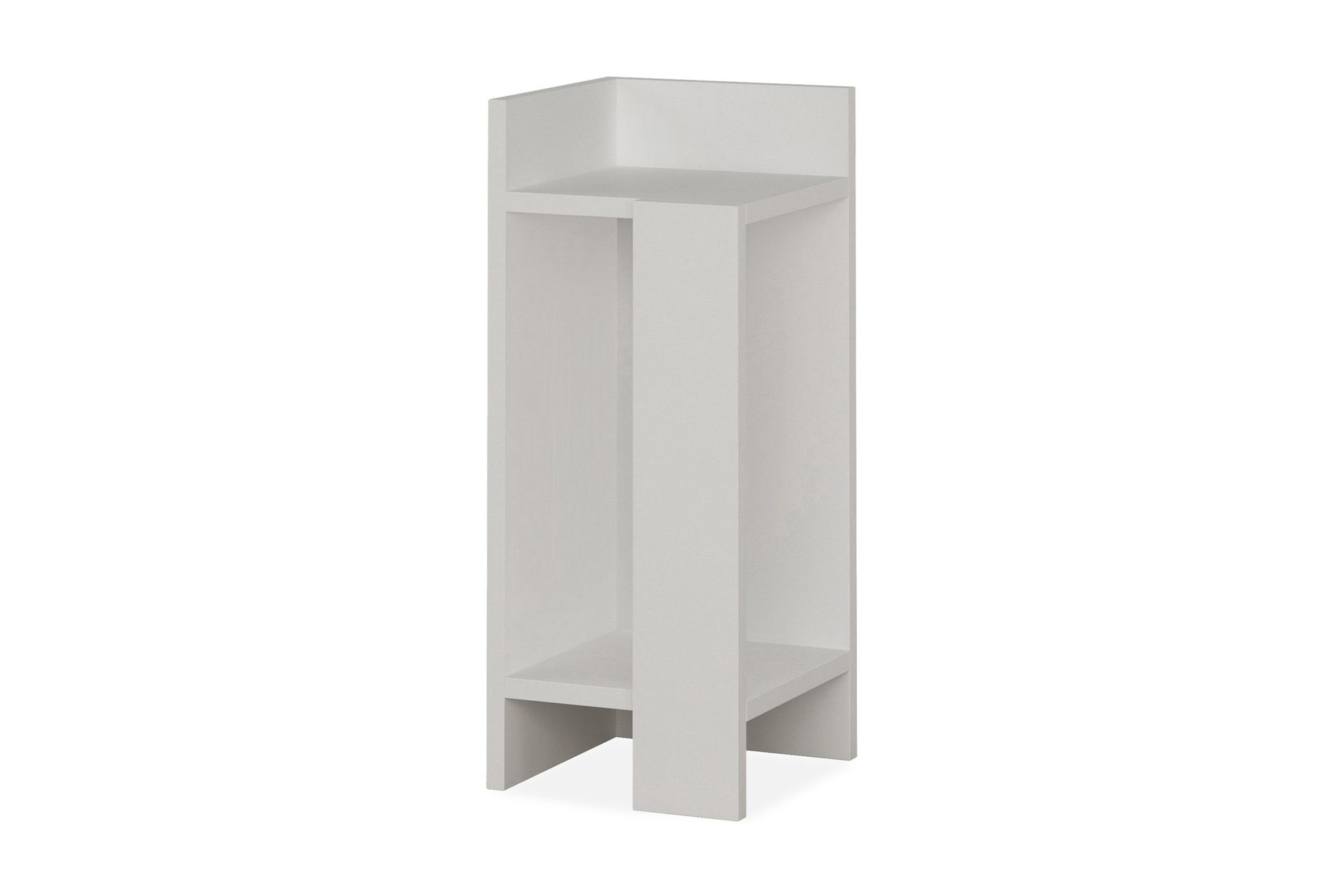 Decorta Nattbord 27 cm med Oppbevaring Hyllor + Luker Venstr - Extra Hvit