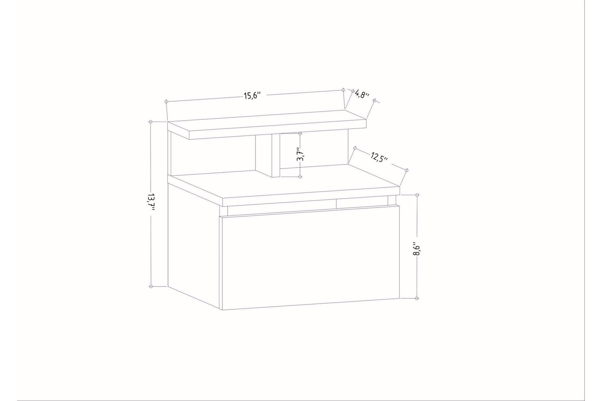 Desgrar Nattbord 39,8x35 cm - Antrasitt - Møbler - Bord - Avlastningsbord - Sengebord & nattbord
